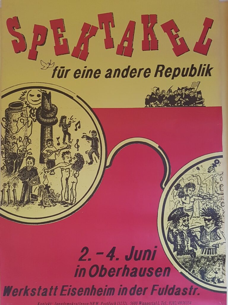 Plakat: JungdemokratInnen NRW Spektakel in Oberhausen
